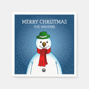 Merry Snowman Napkin