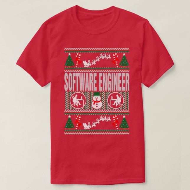 Merry Software Engineer Job Ugly Christmas Sweater (Design Front)