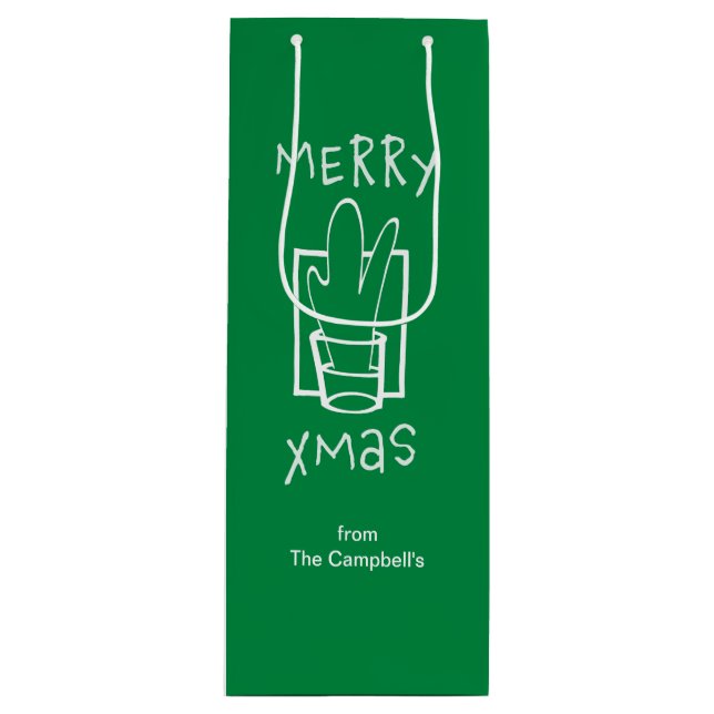 Merry Sparkling Xmas Shots Wine Gift Bag (Front)
