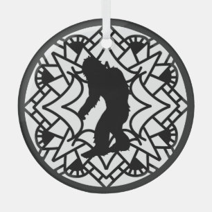 Merry Squatch-mas Bigfoot Christmas Glass Tree Decoration