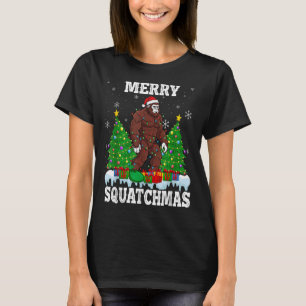 Merry Squatchmas Christmas Tree Santa Bigfoot Sasq T-Shirt