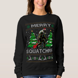 Merry Squatchmas Santa Bigfoot Sasquatch Ugly Xmas Sweatshirt