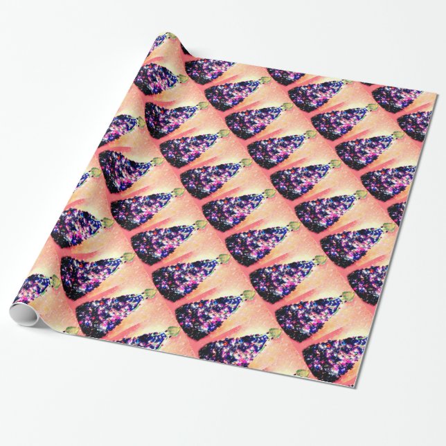 Merry Squidmas Funny Squid & Tree Holiday Wrap Wrapping Paper (Unrolled)