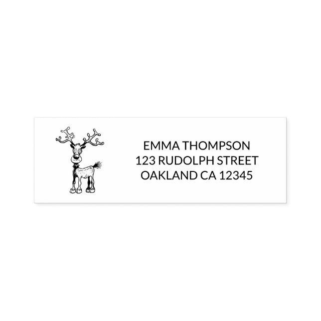 Merry Stremass with Rudolph Self-inking Stamp (Design)