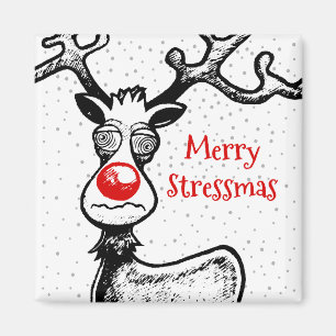 Merry Stressmas with Rudolph Magnet