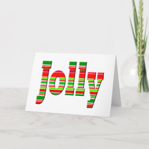 Merry Stripe JOLLY Greeting card