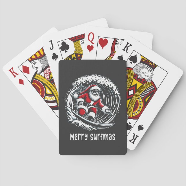 Merry Surfmas Playing Cards (Back)