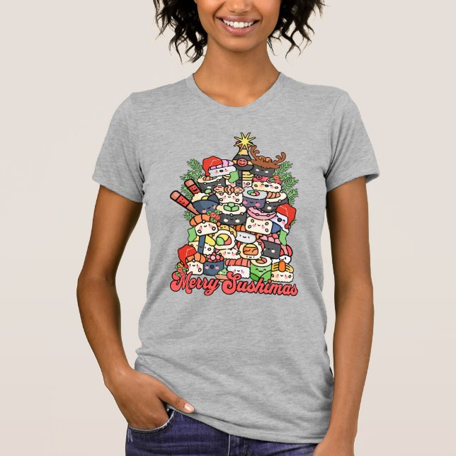 Merry Sushimas Sushi Christmas T-Shirt (Front)