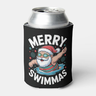 Merry Swimmas Christmas Santa Xmas Swimming Pool Can Cooler