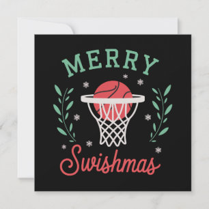 Merry Swishmas Basketball Christmas Sports Xmas  Holiday Card