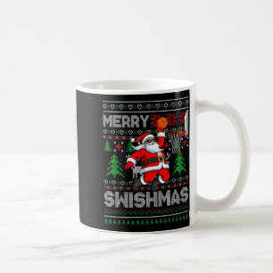 Merry Swishmas Basketball Ugly Christmas Santa Men Coffee Mug