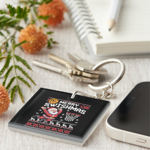 Merry Swishmas Basketball Ugly Christmas Xmas  Key Ring