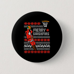 Merry Swishmas Basketball Ugly Christmas Xmas Men  6 Cm Round Badge