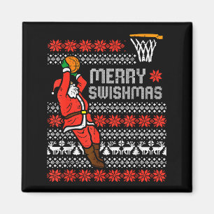 Merry Swishmas Basketball Ugly Christmas Xmas Men  Magnet