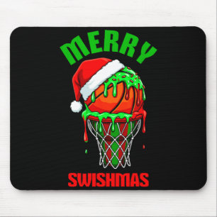 Merry Swishmas Basketball Ugly Christmas Xmas Men Mouse Pad