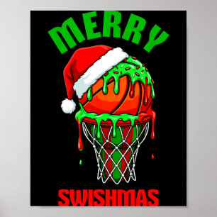 Merry Swishmas Basketball Ugly Christmas Xmas Men Poster