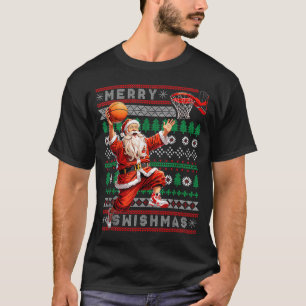 Merry Swishmas Basketball Ugly Christmas Xmas Men T-Shirt