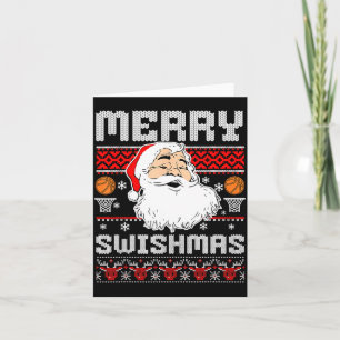 Merry Swishmas Basketball Xmas Ugly Christmas Men  Card