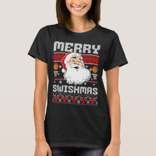 Merry Swishmas Basketball Xmas Ugly Christmas Men  T-Shirt