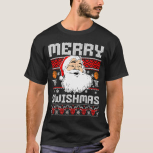 Merry Swishmas Basketball Xmas Ugly Christmas Men  T-Shirt