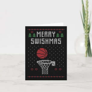 Merry Swishmas Bysketbyll Ugly Christmas S  Card