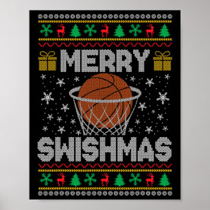 Merry Swishmas Bysketll Ugly Christmas Sweater  Poster