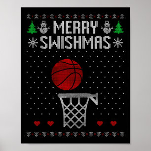 Merry Swishmas Christmas Bysketbyll Player Poster