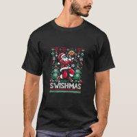 Merry Swishmas Christmas Santa Playing Basketball 