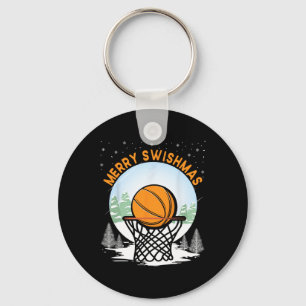 Merry Swishmas Fun Christmas Santa Bysketbyll Play Key Ring
