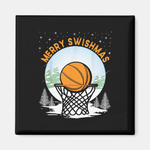 Merry Swishmas Fun Christmas Santa Bysketbyll Play Magnet
