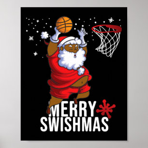 Merry Swishmas Santa Bysketbyll Christmas Pyjamas Poster