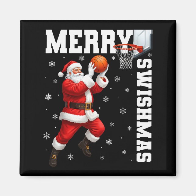 Merry Swishmas Srt Christmas Basketball Xmas Men B Magnet (Front)