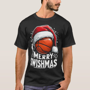 Merry Swishmas Ugly Christmas Basketball Christmas T-Shirt