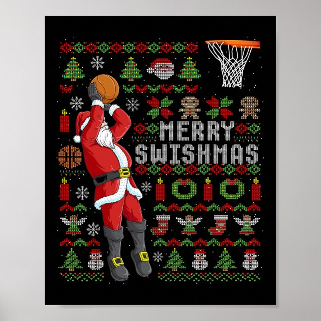 Merry Swishmas Ugly Christmas Sketll Christmas  Poster (Front)