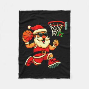 Merry Swishmas Ugly Christmas Sweater Basketball C Fleece Blanket