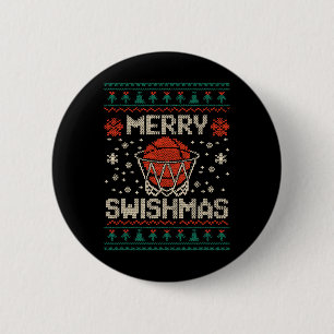 Merry Swishmas Ugly Christmas Sweater Bysketll  6 Cm Round Badge