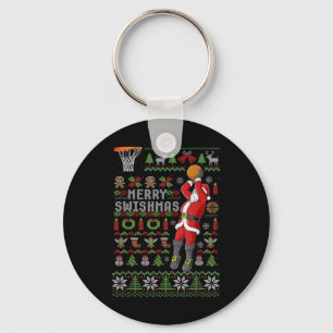 Merry Swishmas Ugly Christmas Sweater Sketll Xmas  Key Ring