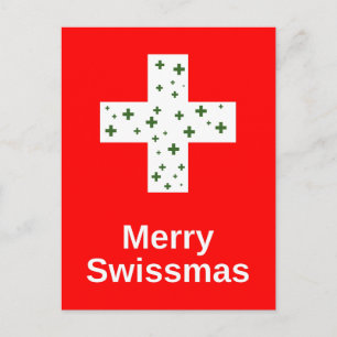 Merry Swissmas! Swiss Christmas and Holiday Cheer Postcard