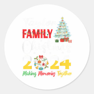 Merry Taylor Family Christmas 2024 Making Memories Classic Round Sticker