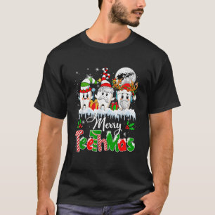 Merry Teethmas Xmas Three Santa Elf Reindeer Teeth T-Shirt