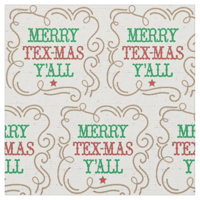 Merry Tex-Mas Y'all Rope Frame Fabric (Close Up)