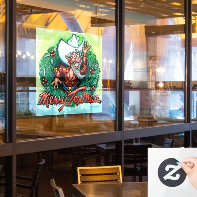 Merry Texmas Window Cling (Restaurant Window)