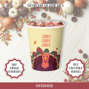 Merry Thanksgiving Turkey Autumn Paper Cup