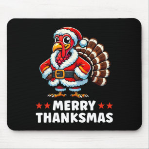 Merry Thanksmas Thanksgiving Turkey Xmas Funny Mouse Pad