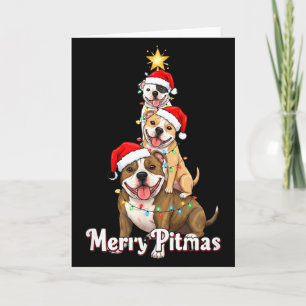 Merry Tmas Tbull Christmas Theme For Festive Dog L Card
