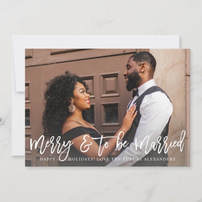 Merry & To Be Married Engagement Photo (Front)