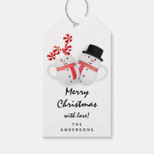 Merry To Holiday Gift Happy New Year Snowman Cute Gift Tags