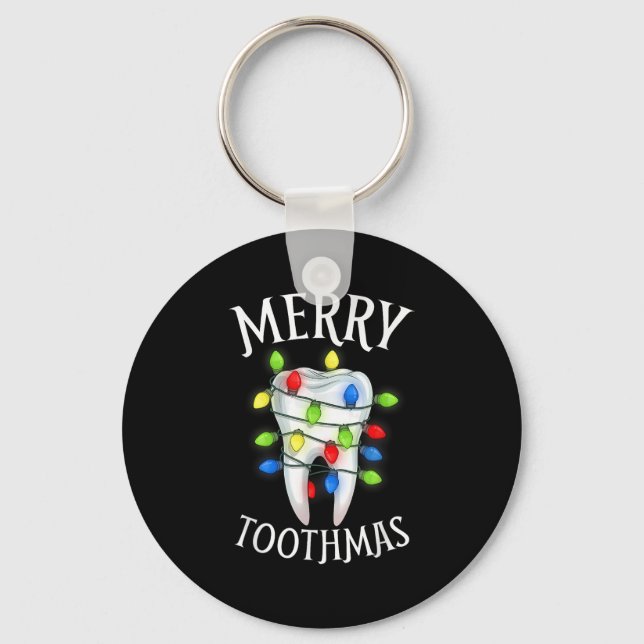 Merry Toothmas Christmas Light Molar Tooth Hygieni Key Ring (Front)