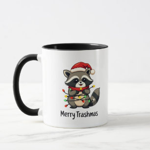 Merry Trashmas Funny Racoon Christmas Holiday Mug