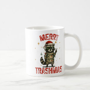 Merry Trashmas Raccoon Christmas Lights Funny Xmas Coffee Mug
